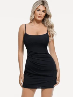 Shapewear Mesh Tummy Control Adjustable Strap Slip Dress
