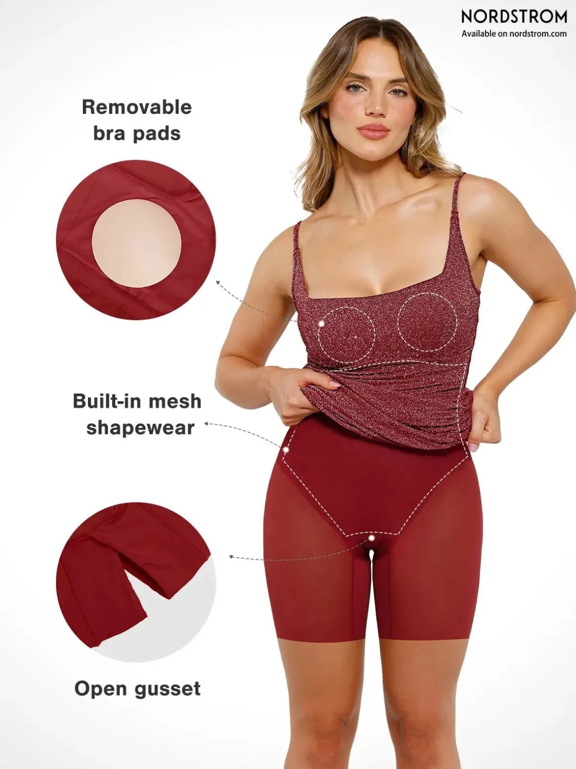 Shapewear Metallic Knit Bodycon Sculpting Midi Slip Dress