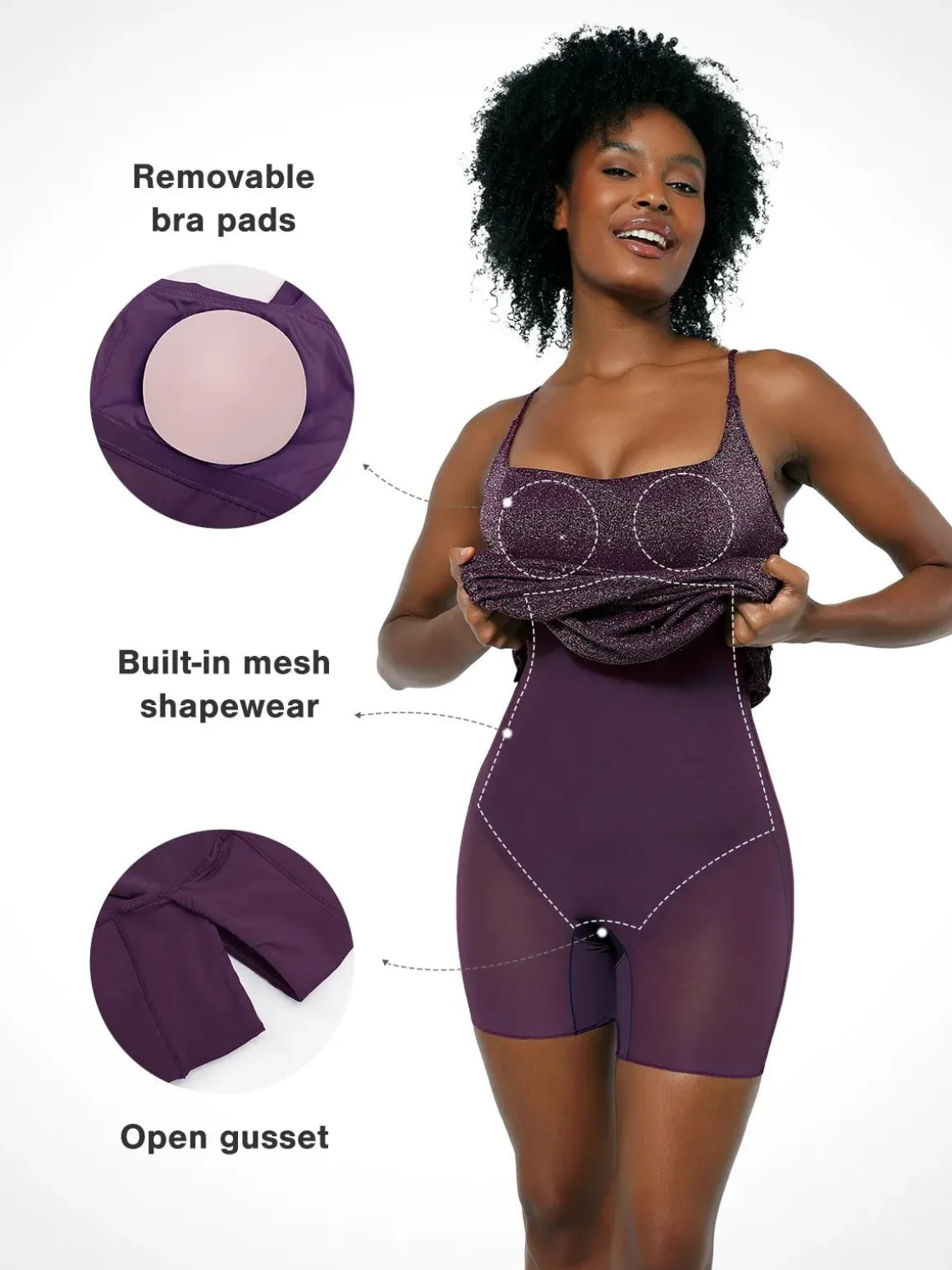 Shapewear Metallic Knit Bodycon Sculpting Midi Slip Dress