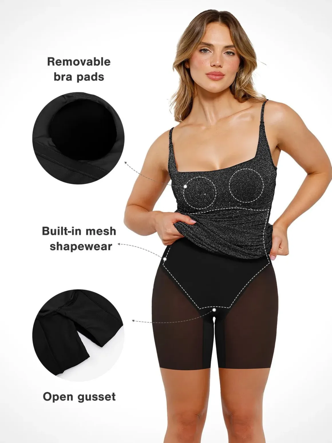 Shapewear Metallic Knit Bodycon Sculpting Midi Slip Dress