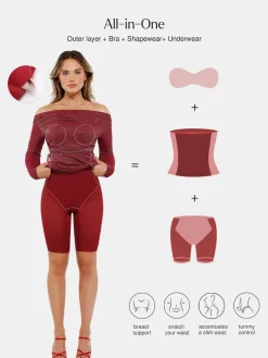 Shapewear Metallic Knit Long Sleeve Slim Mermaid Maxi Dress