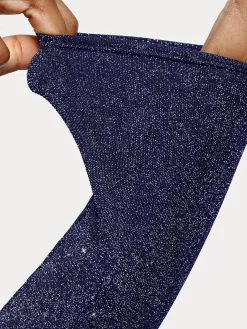 Shapewear Metallic Knit Long Sleeve Slimming Bodysuit