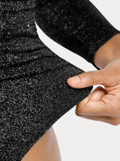 Shapewear Metallic Knit Long Sleeve Slimming Bodysuit
