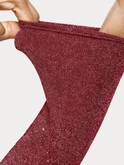 Shapewear Metallic Knit Long Sleeve Slimming Bodysuit
