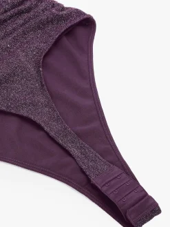 Shapewear Metallic Knit Long Sleeve Slimming Bodysuit