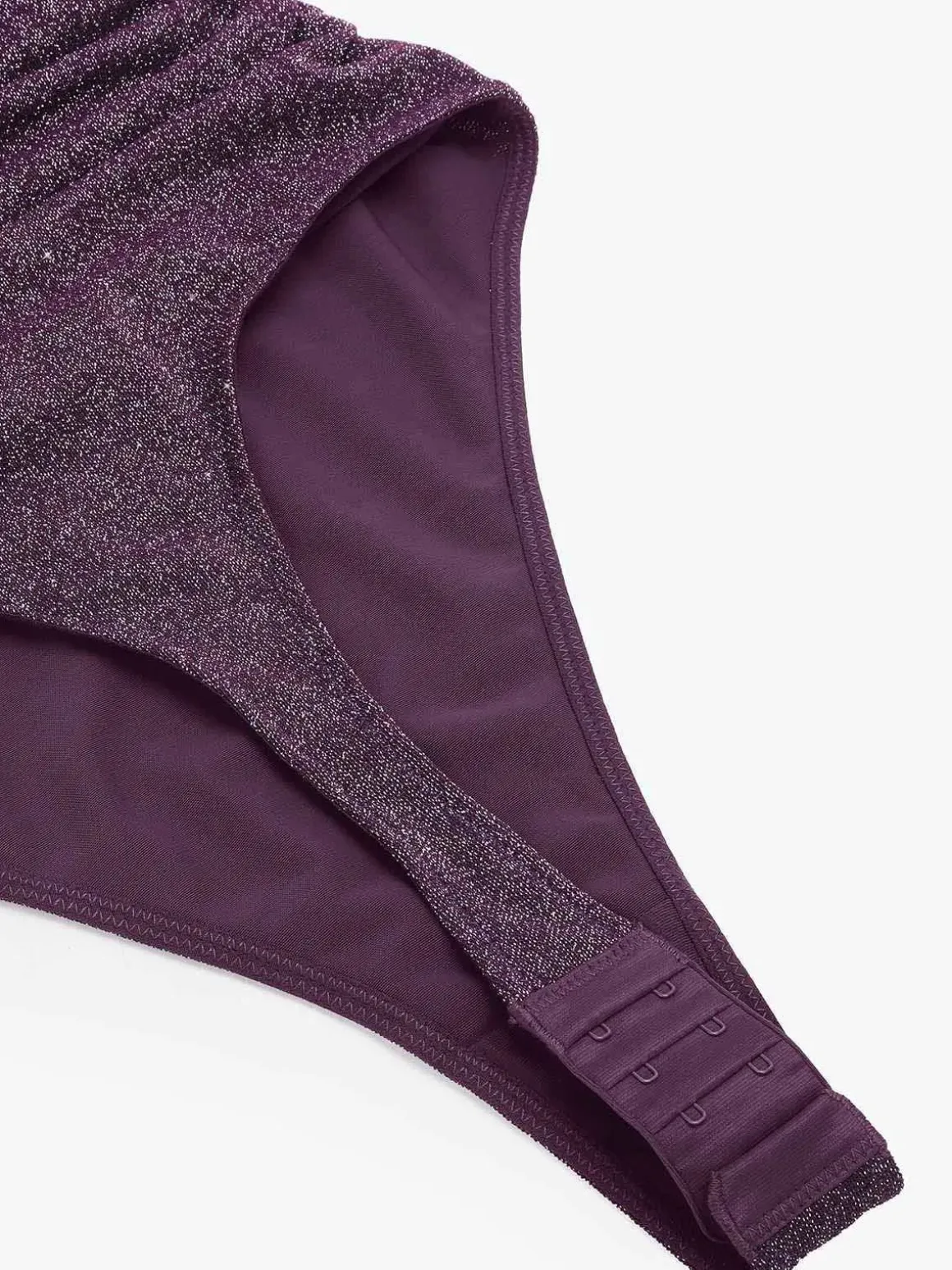 Shapewear Metallic Knit Long Sleeve Slimming Bodysuit