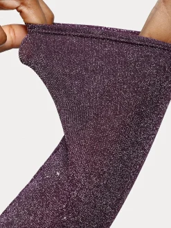 Shapewear Metallic Knit Long Sleeve Slimming Bodysuit