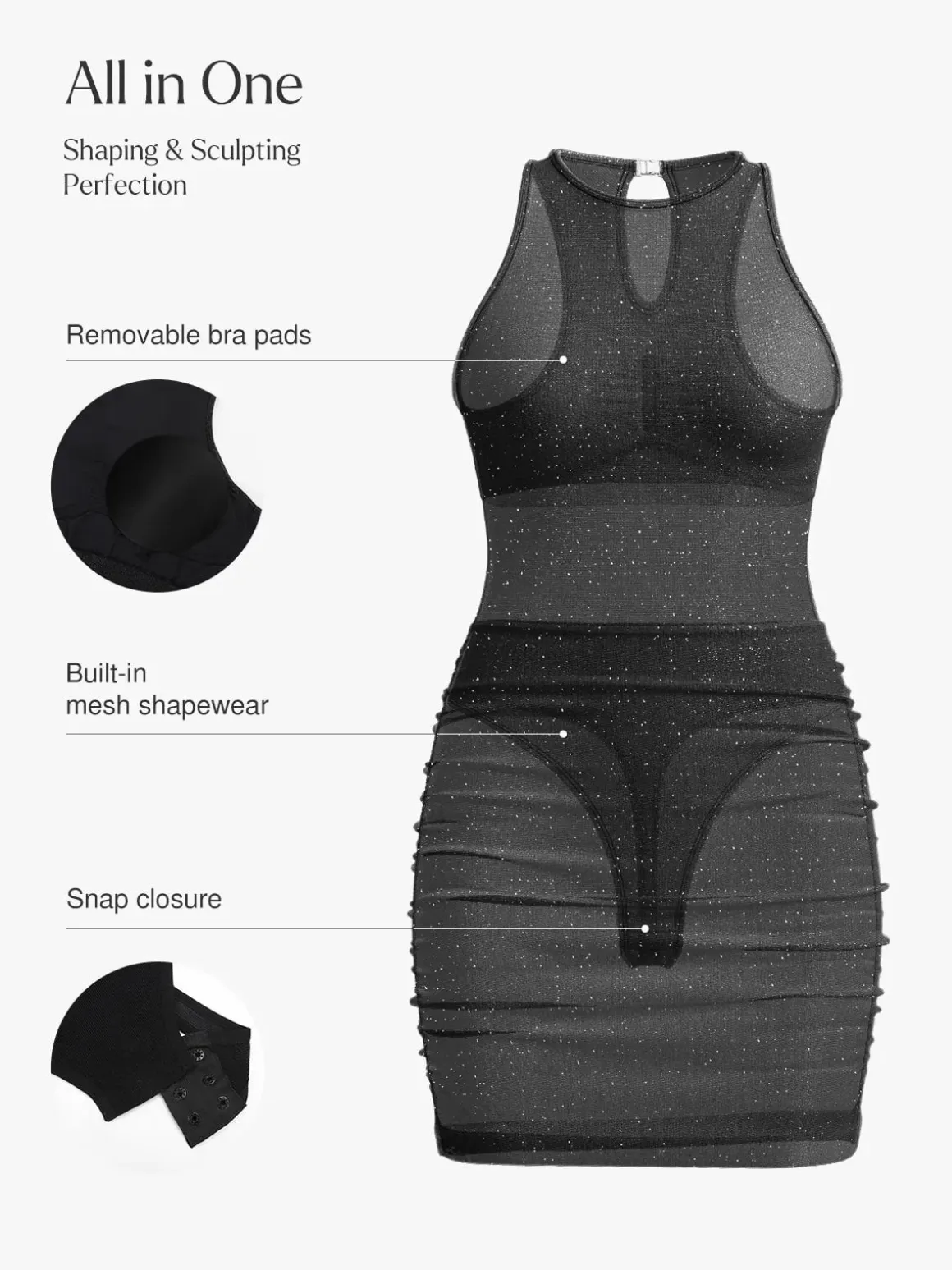 Shapewear Metallic Sculpting Dress