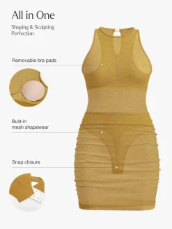 Shapewear Metallic Sculpting Dress