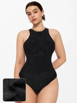 Shapewear Metallic Seamless Tummy-Control Bodysuit