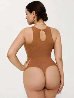 Shapewear Metallic Seamless Tummy-Control Bodysuit