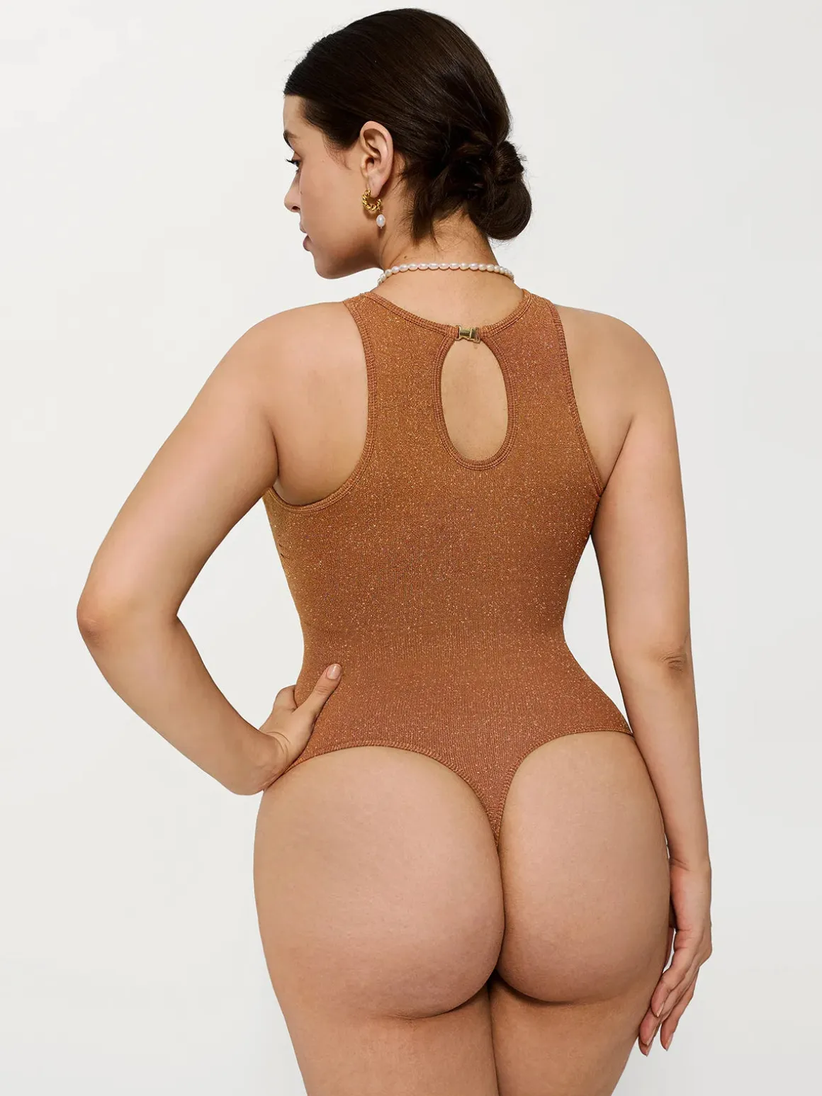 Shapewear Metallic Seamless Tummy-Control Bodysuit