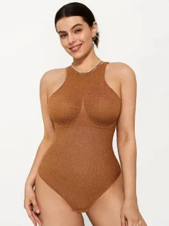 Shapewear Metallic Seamless Tummy-Control Bodysuit