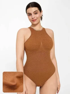Shapewear Metallic Seamless Tummy-Control Bodysuit