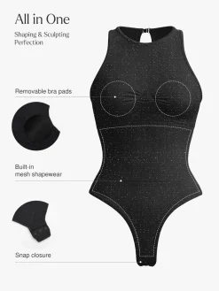 Shapewear Metallic Seamless Tummy-Control Bodysuit