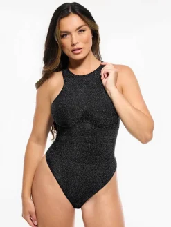 Shapewear Metallic Seamless Tummy-Control Bodysuit