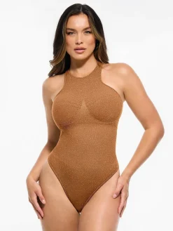 Shapewear Metallic Seamless Tummy-Control Bodysuit