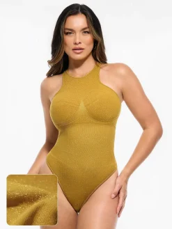 Shapewear Metallic Seamless Tummy-Control Bodysuit
