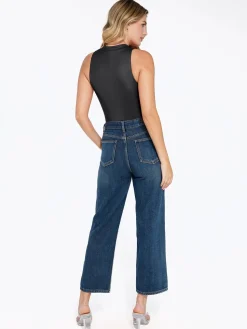 Shapewear Mock Neck Leather Sculpting Bodysuit Skirt Set