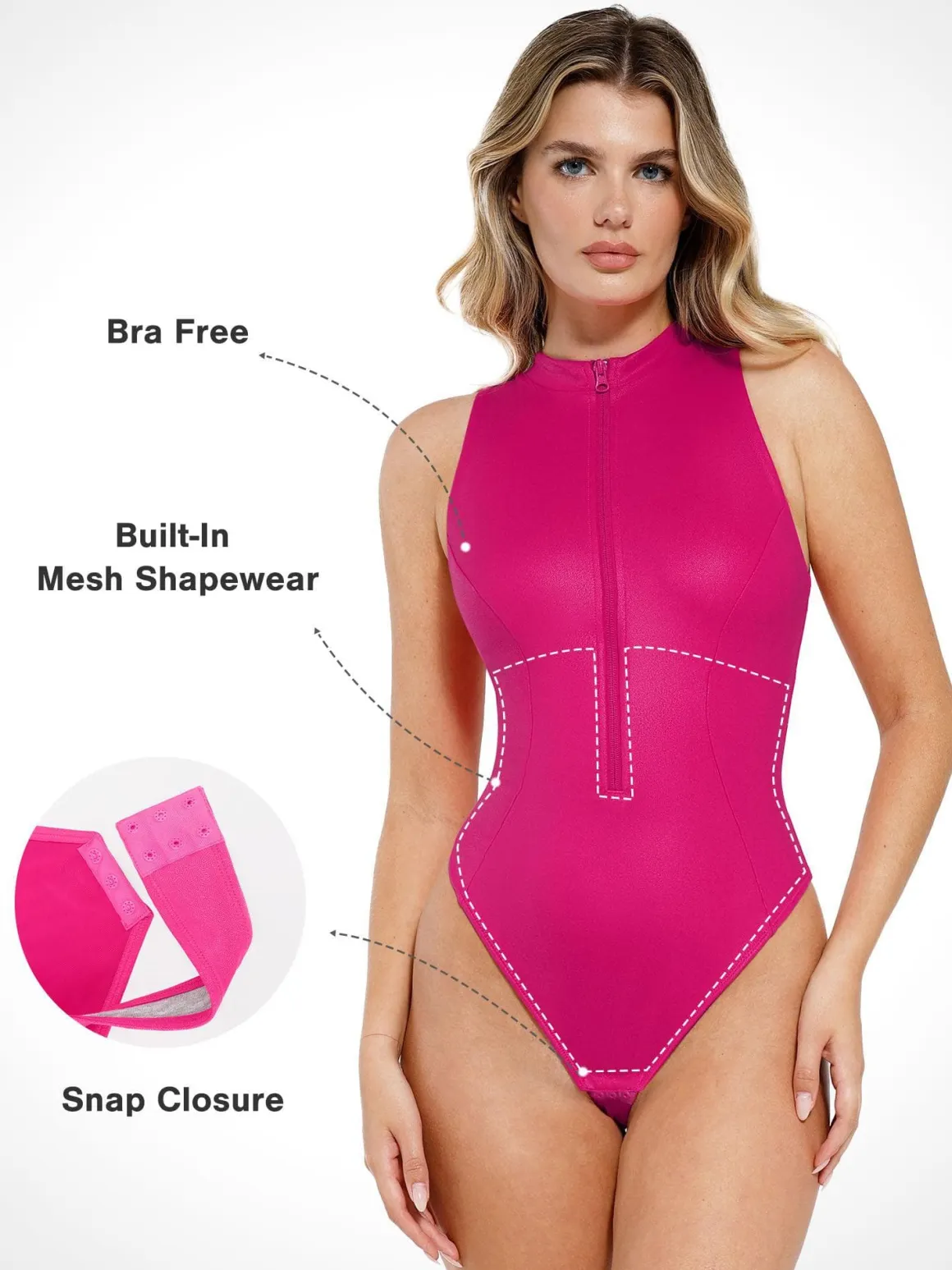 Shapewear Mock Neck Leather Sculpting Bodysuit Skirt Set