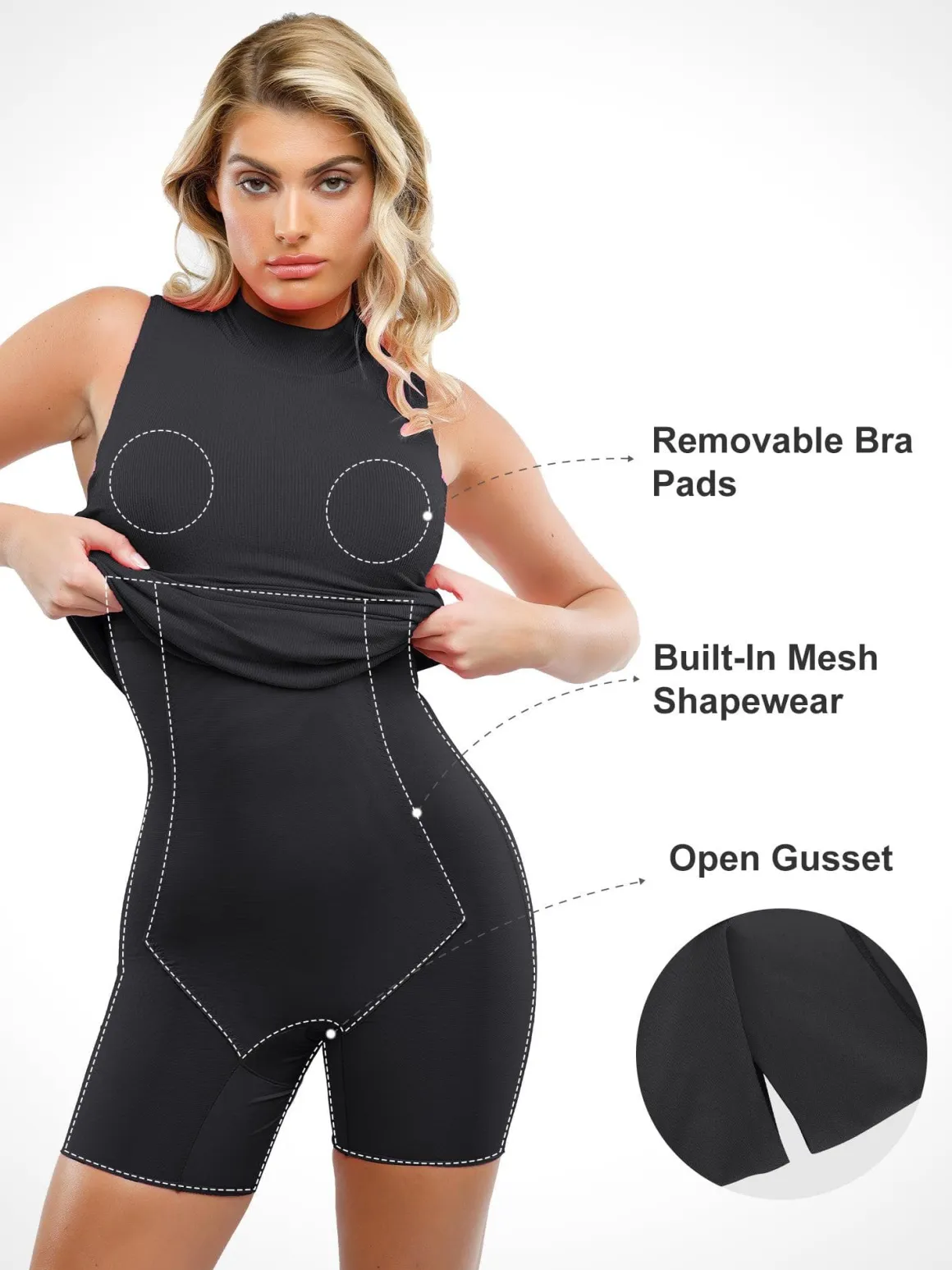 Shapewear Modal Cutaway Mock Neck Slimming Maxi Dress