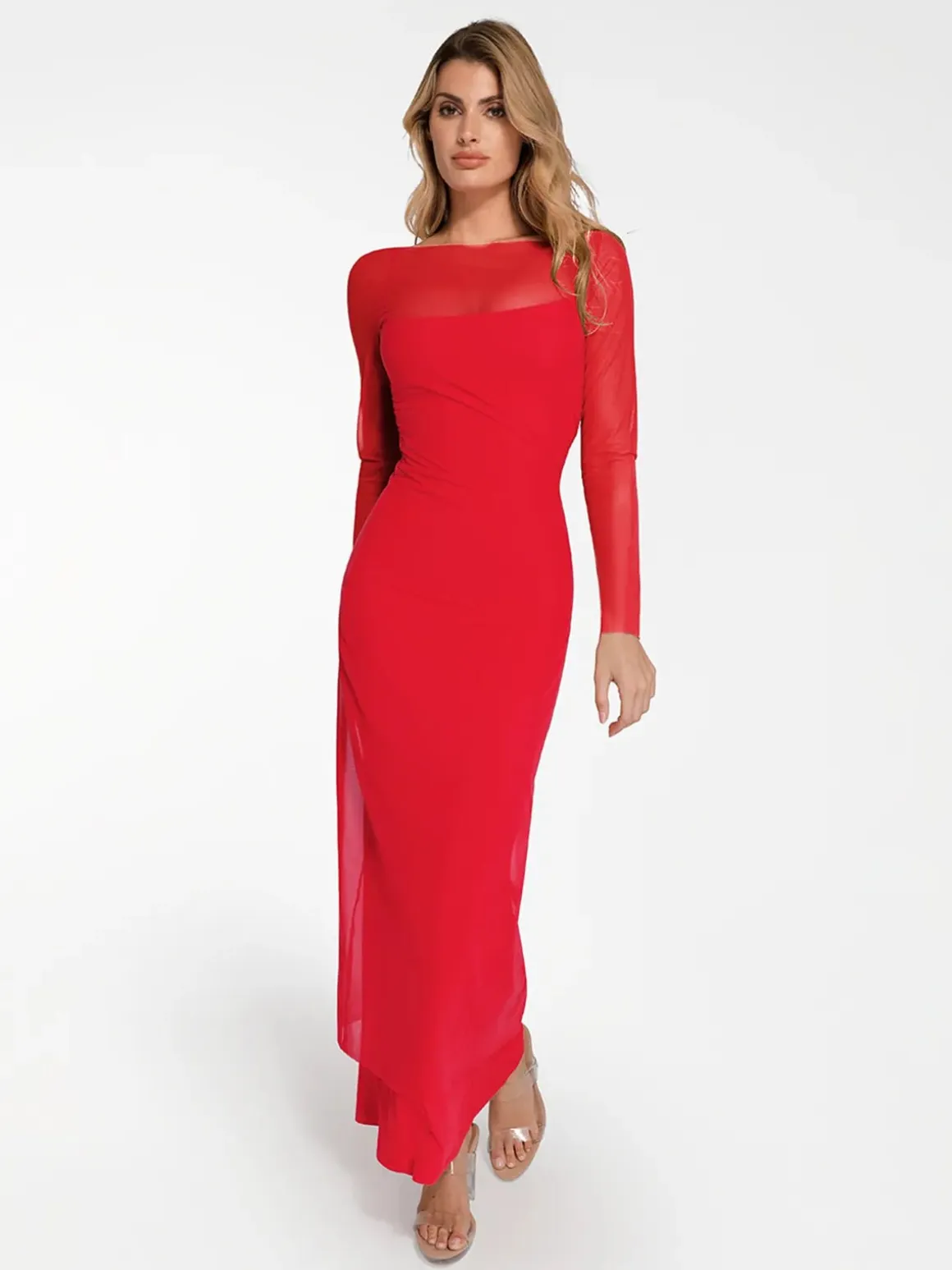 Shapewear Modal Dress Sheer Mesh Cover-Up Set