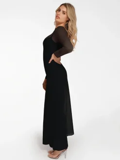 Shapewear Modal Dress Sheer Mesh Cover-Up Set