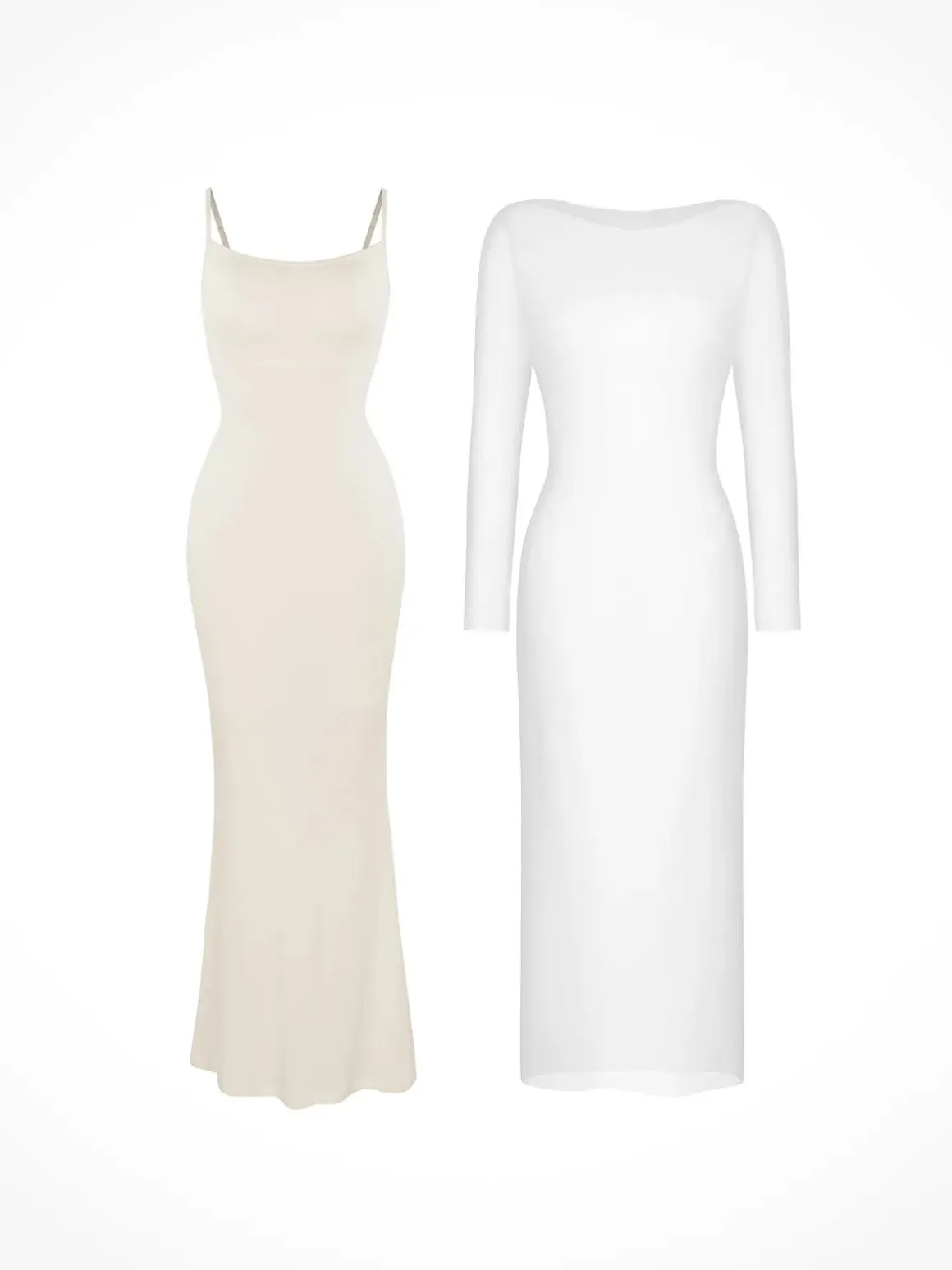 Shapewear Modal Dress Sheer Mesh Cover-Up Set