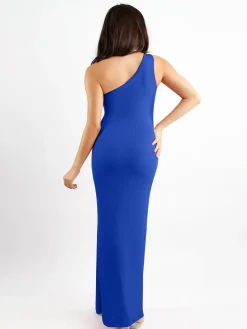 Shapewear Modal One Shoulder Front Slit Slimming Maxi Dress