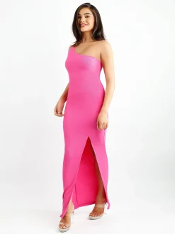 Shapewear Modal One Shoulder Front Slit Slimming Maxi Dress
