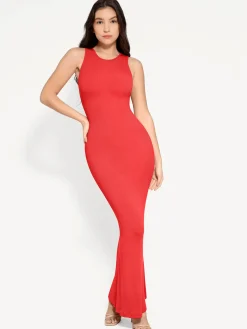Shapewear Modal Sleeveless Crew Neck Slimming Maxi Dress