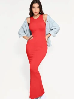 Shapewear Modal Sleeveless Crew Neck Slimming Maxi Dress