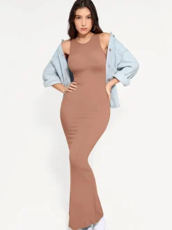 Shapewear Modal Sleeveless Crew Neck Slimming Maxi Dress