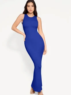 Shapewear Modal Sleeveless Crew Neck Slimming Maxi Dress