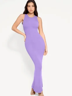 Shapewear Modal Sleeveless Crew Neck Slimming Maxi Dress