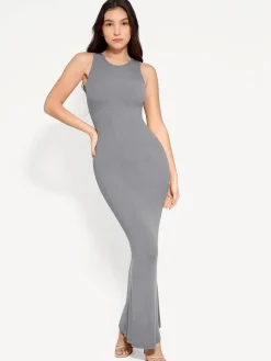 Shapewear Modal Sleeveless Crew Neck Slimming Maxi Dress
