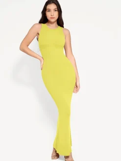 Shapewear Modal Sleeveless Crew Neck Slimming Maxi Dress