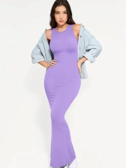 Shapewear Modal Sleeveless Crew Neck Slimming Maxi Dress