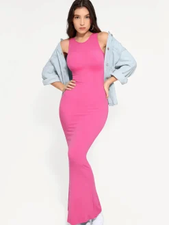 Shapewear Modal Sleeveless Crew Neck Slimming Maxi Dress