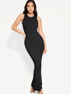 Shapewear Modal Sleeveless Crew Neck Slimming Maxi Dress