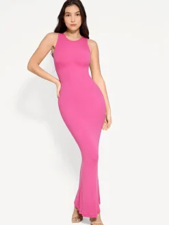 Shapewear Modal Sleeveless Crew Neck Slimming Maxi Dress