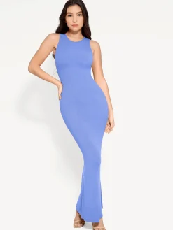 Shapewear Modal Sleeveless Crew Neck Slimming Maxi Dress