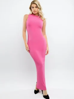 Shapewear Modal Sleeveless Mock Neck Slimming Maxi Dress