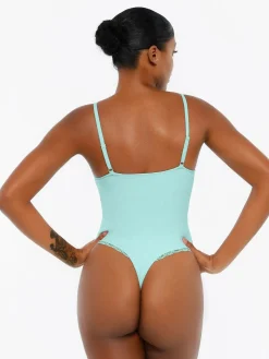 Shapewear Modal Strappy Lace Trim Sculpting Henley Bodysuit