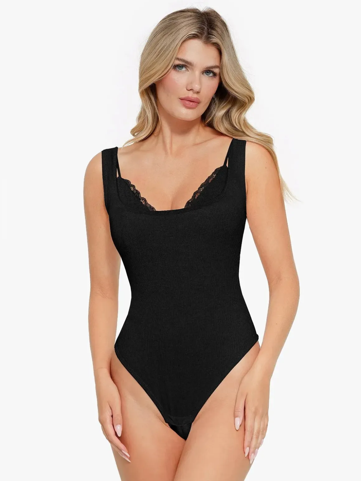 Shapewear Modal Tummy Control Inner Lace Cami Bodysuit