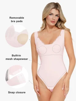 Shapewear Modal Tummy Control Inner Lace Cami Bodysuit