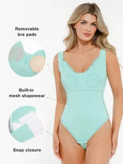 Shapewear Modal Tummy Control Inner Lace Cami Bodysuit