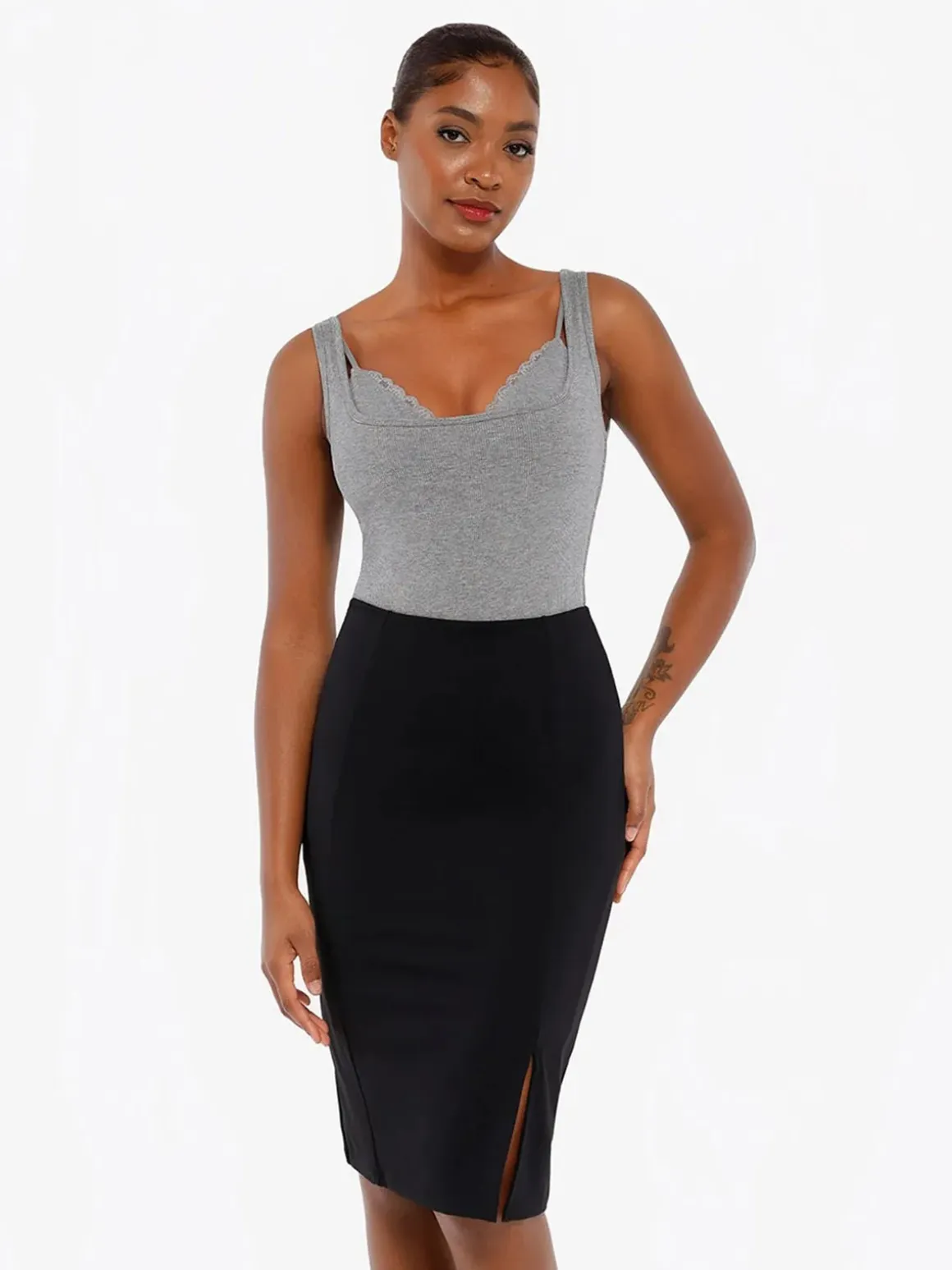 Shapewear Modal Tummy Control Inner Lace Cami Bodysuit