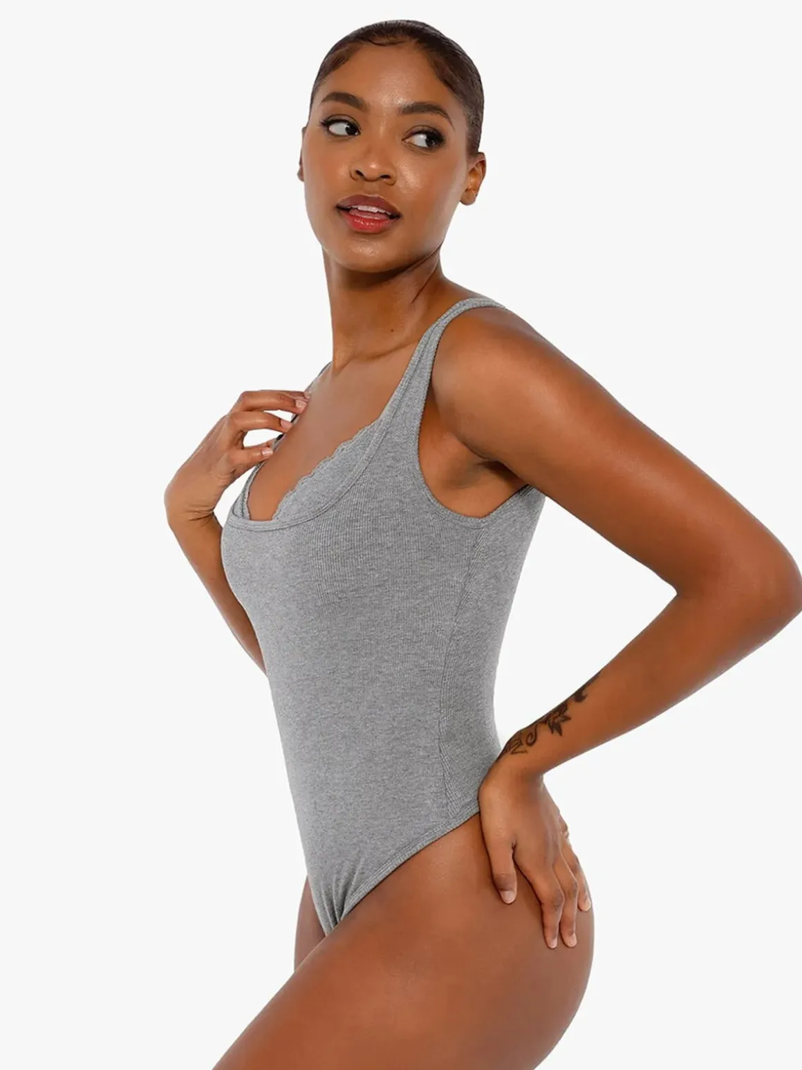 Shapewear Modal Tummy Control Inner Lace Cami Bodysuit
