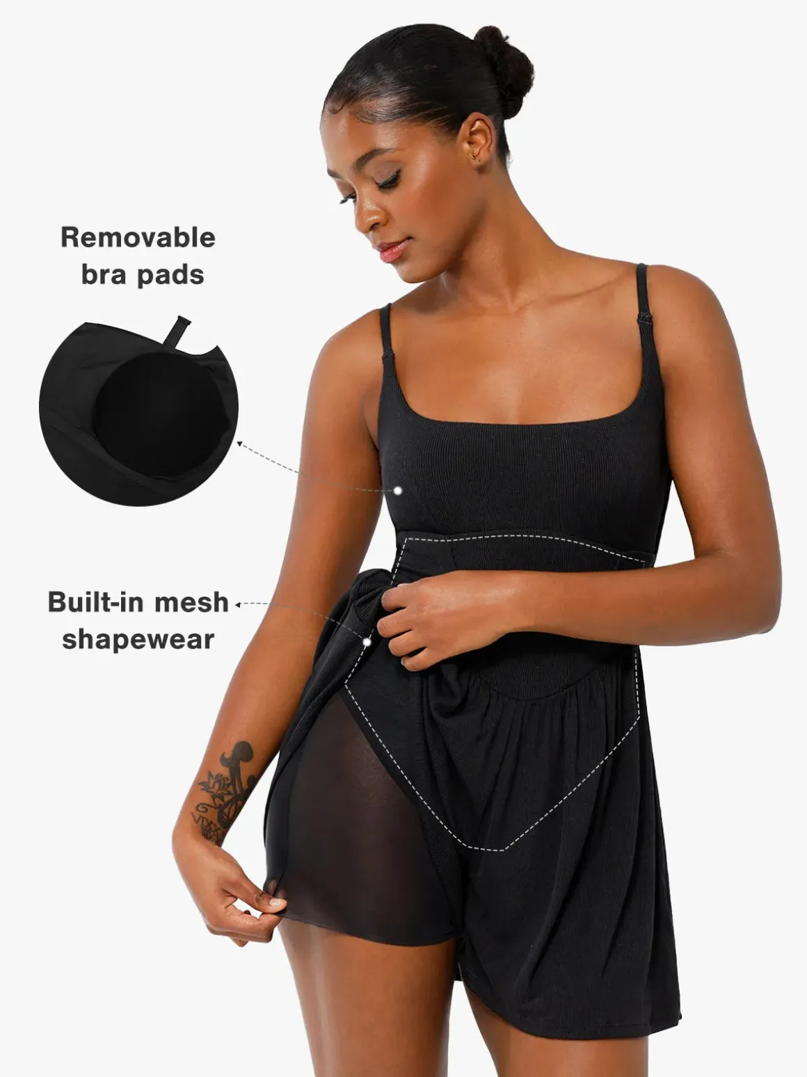 Shapewear Modal Tummy Control Wide-Leg Romper